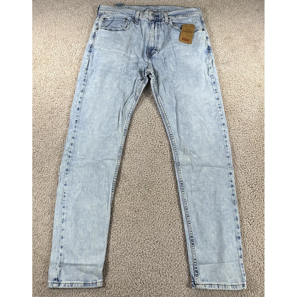 Levis‎ 512 Slim Taper Jeans Mens 34x32 FIT 34x31 ACID Wash DISTRESSED VTG NWT